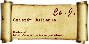 Csiszér Julianna névjegykártya